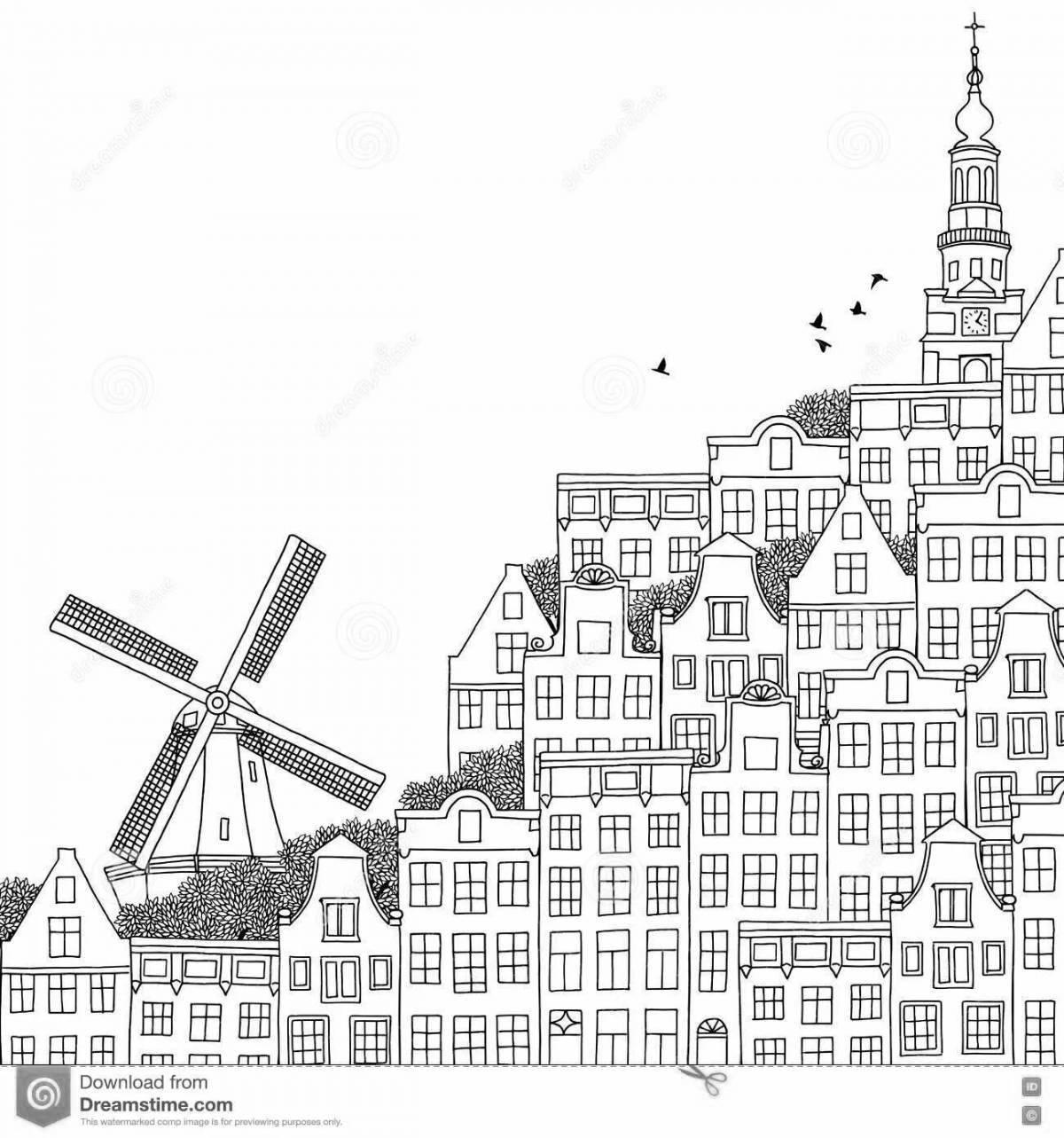 Delightful holland coloring book
