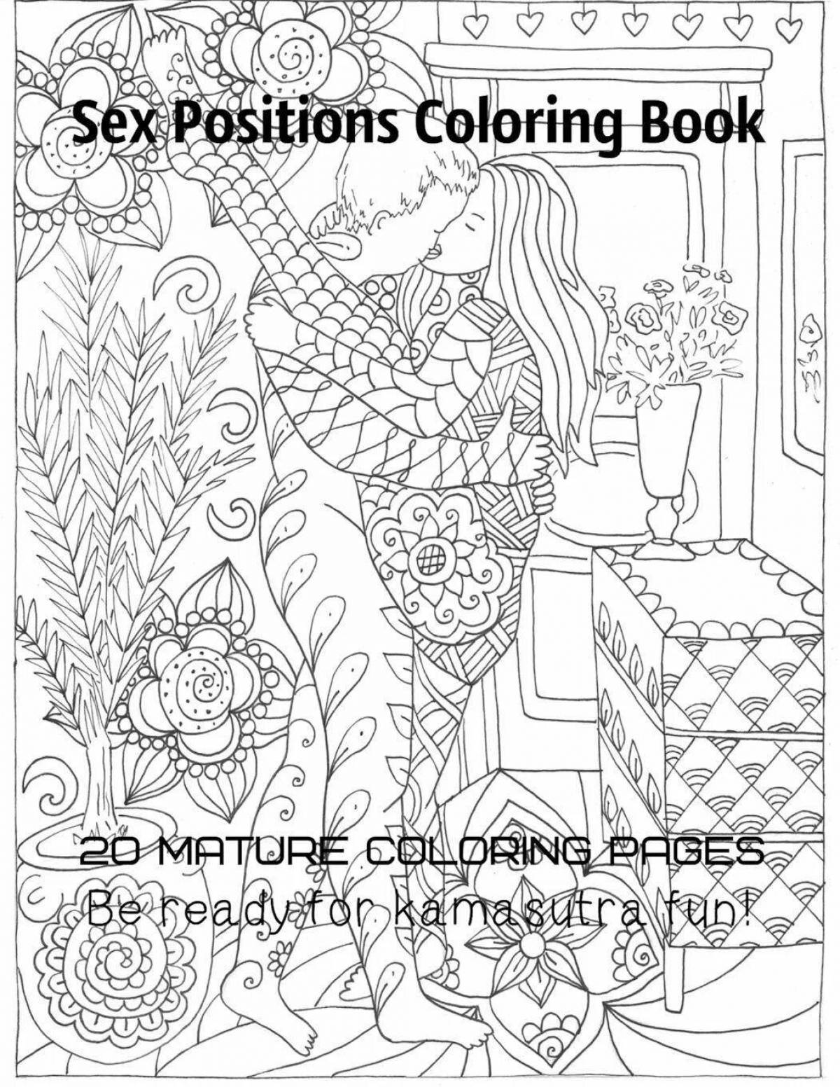 Intricate kamasutra coloring page