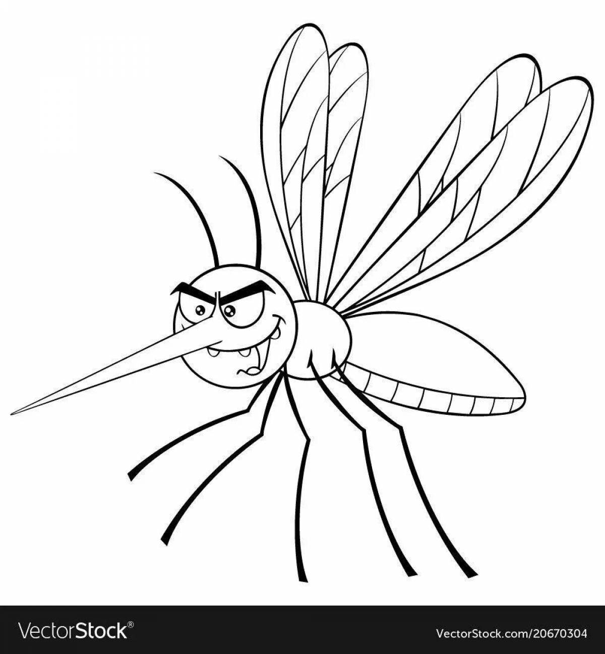 Рисунок комара для детей карандашом
