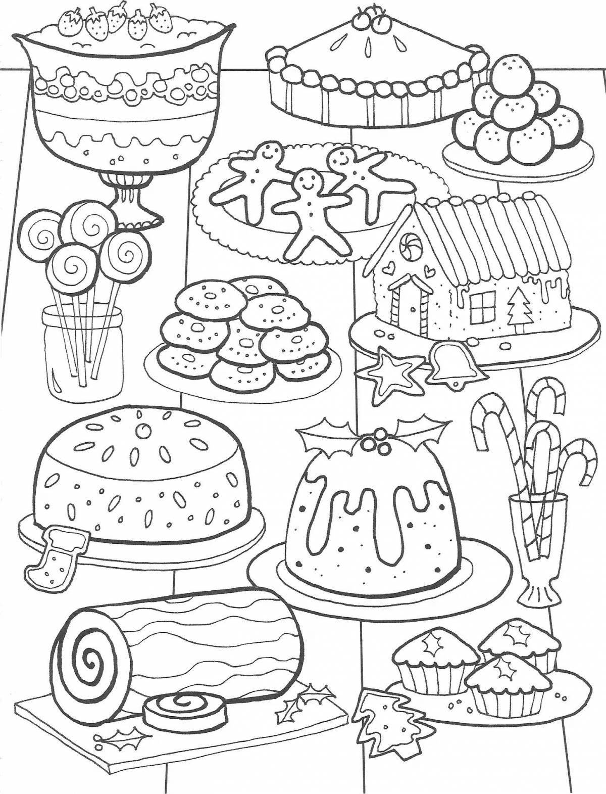 Coloring book recipes with colorful highlights