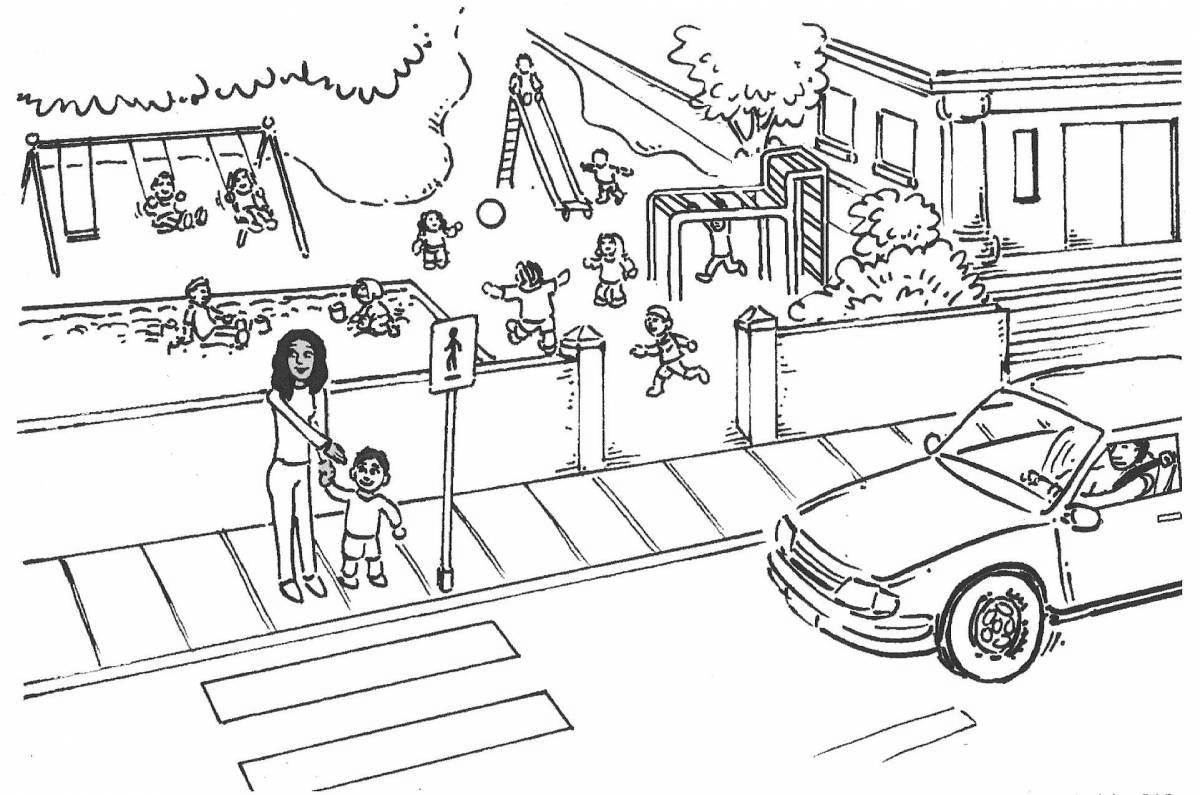 Coloring page charming crossroads