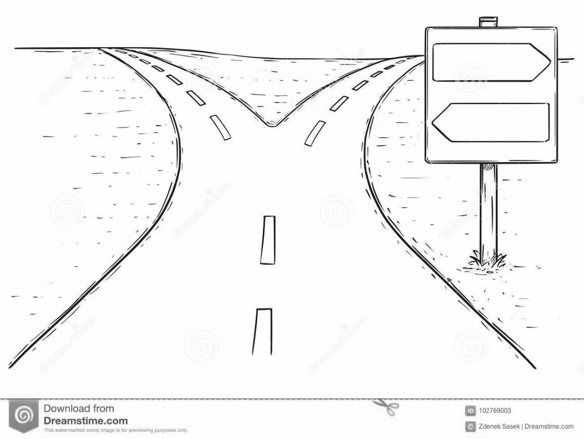 Coloring page fascinating crossroads