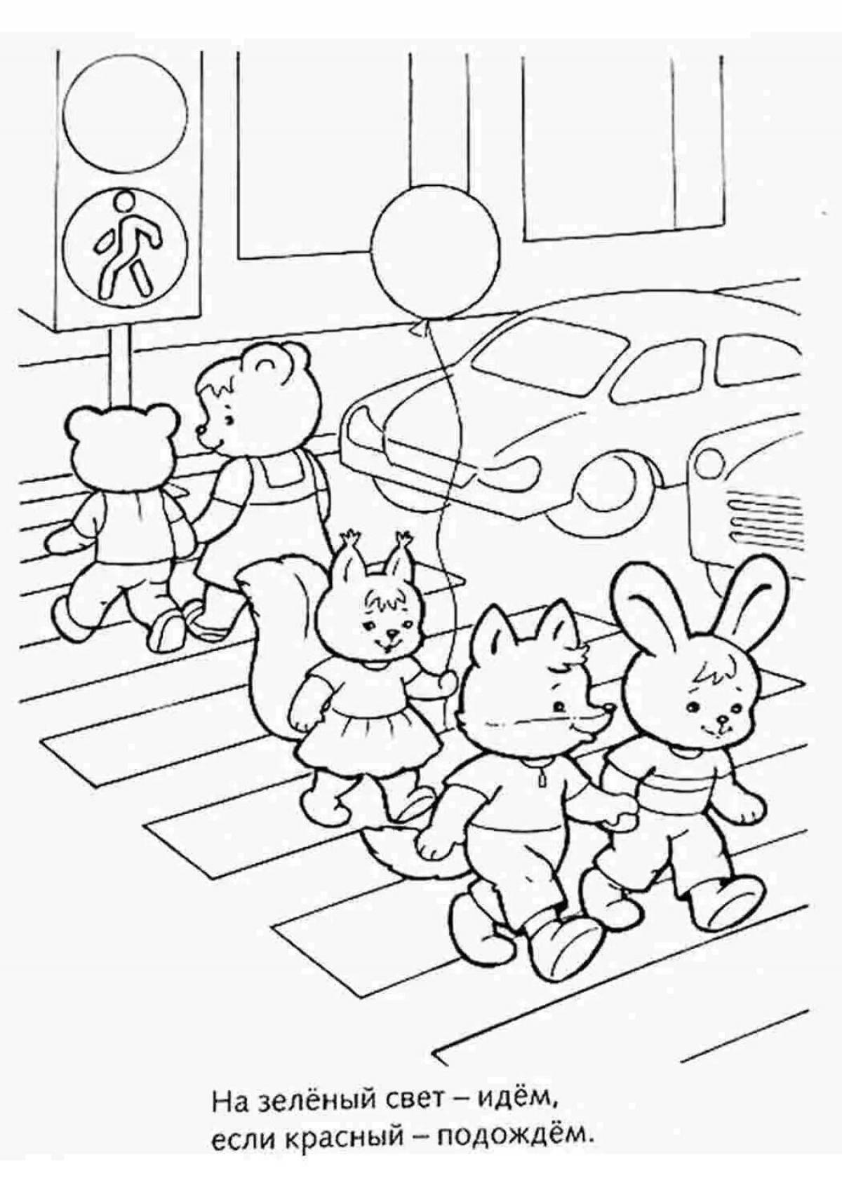 Animated crossroads coloring page