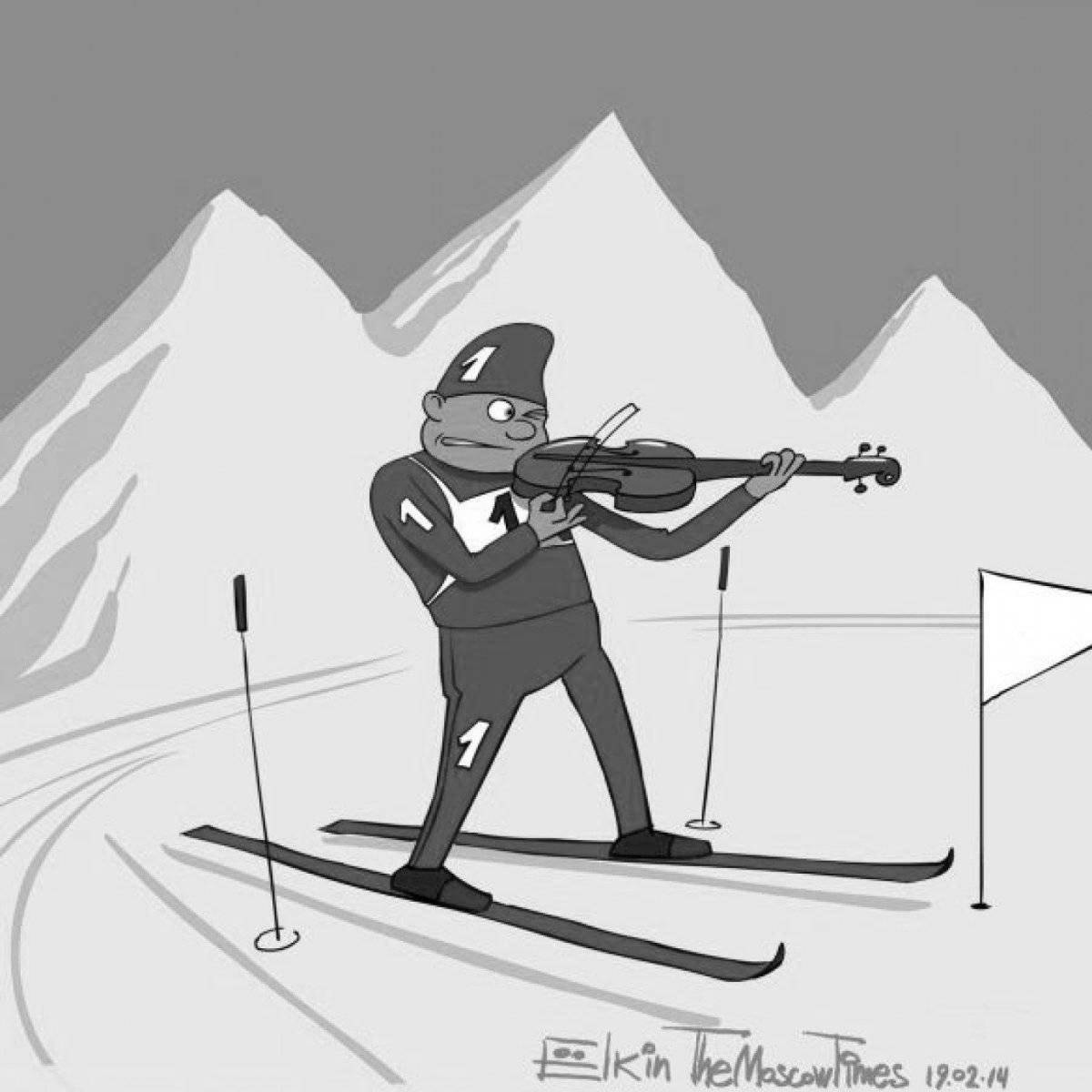 Animated biathlete coloring book