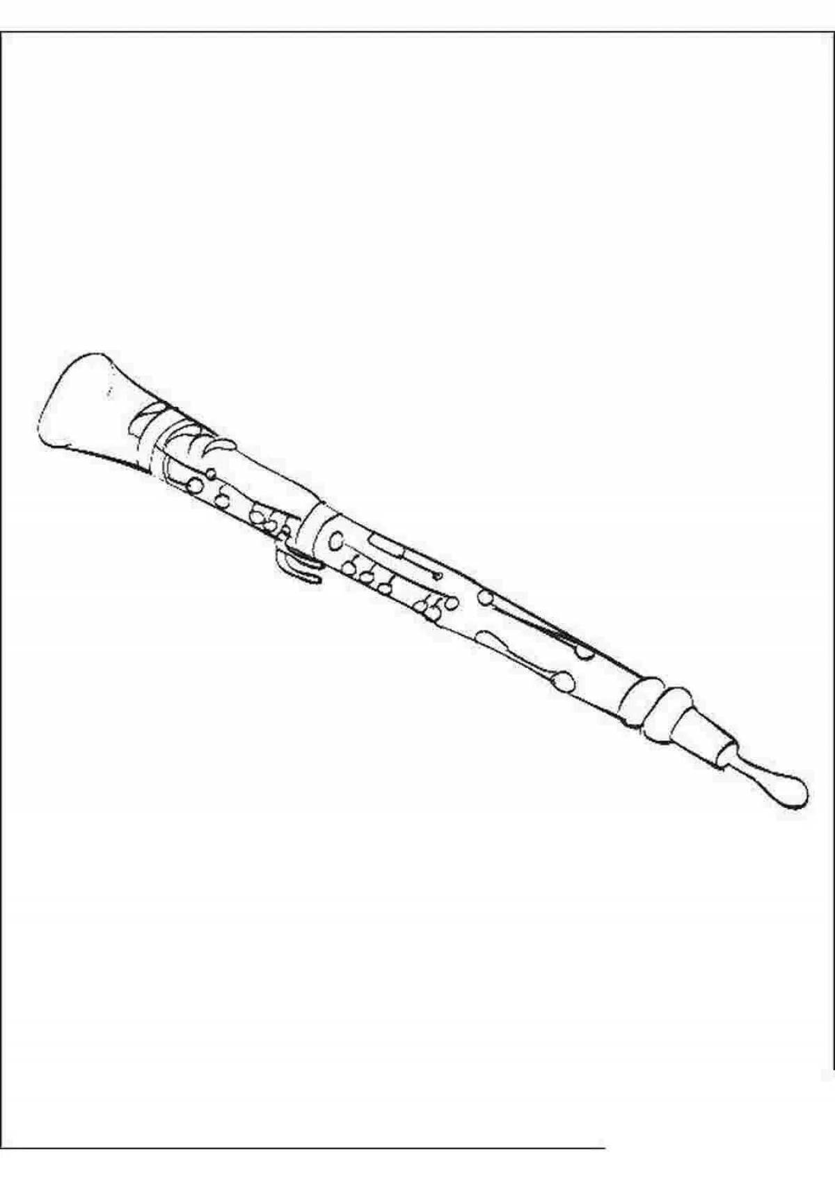 Coloured explosive clarinet coloring page
