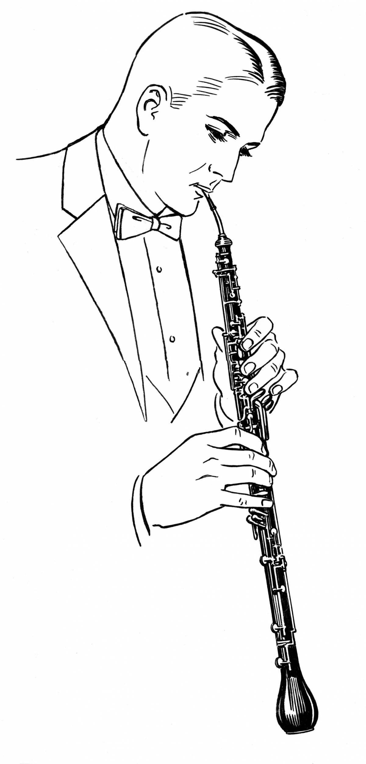 Color vibrating clarinet coloring book