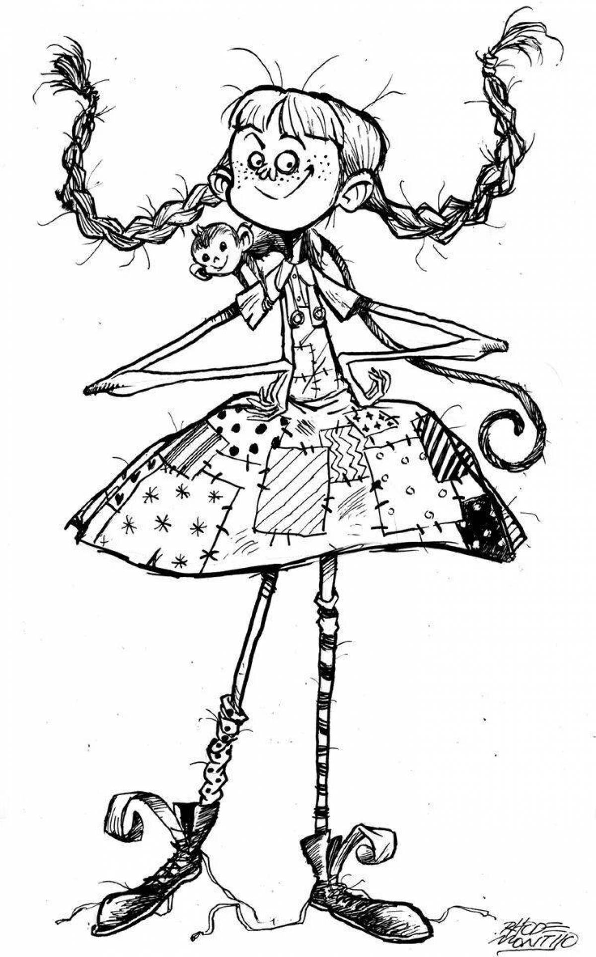 Amazing pippi coloring page