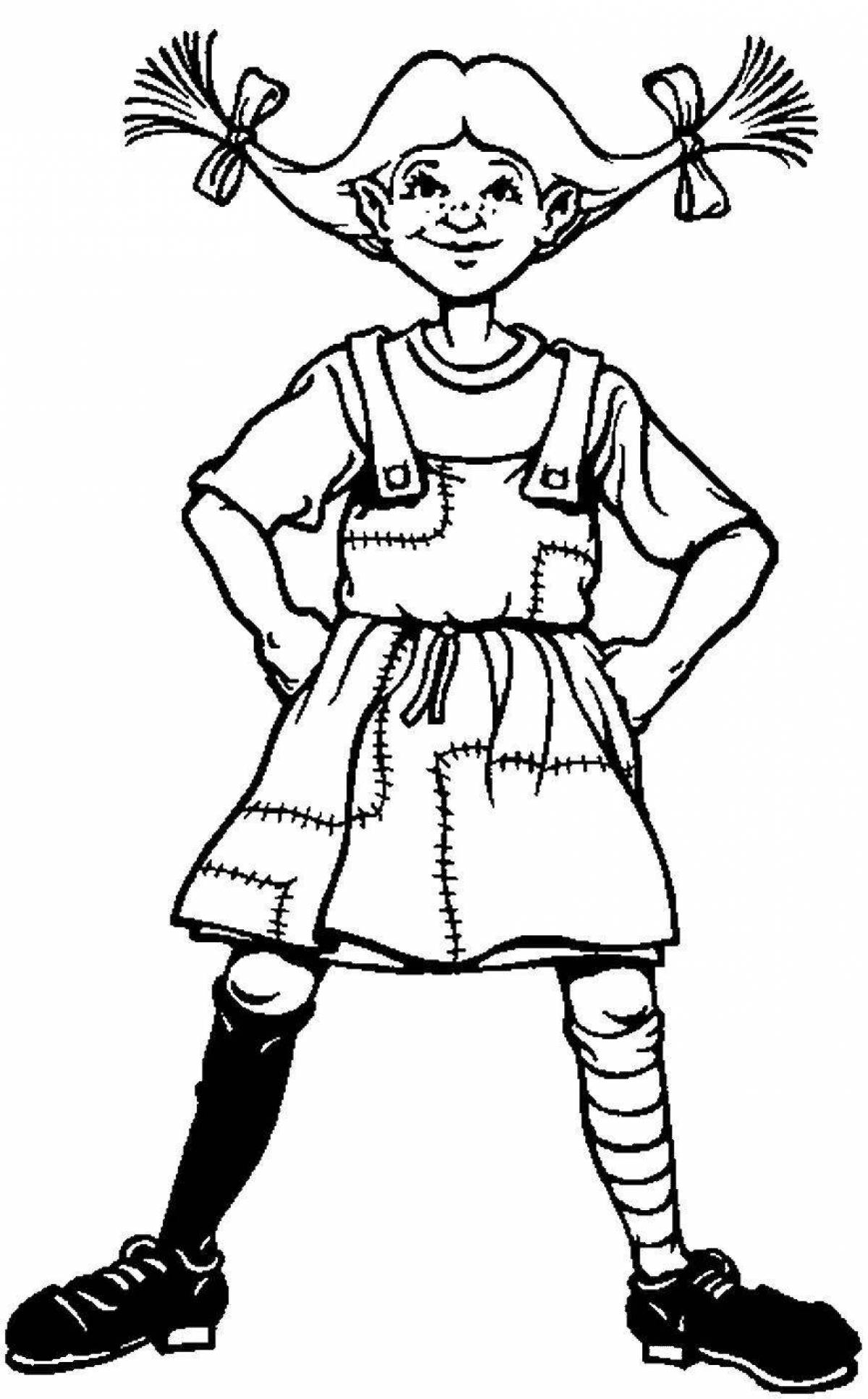 Animated pippi coloring page