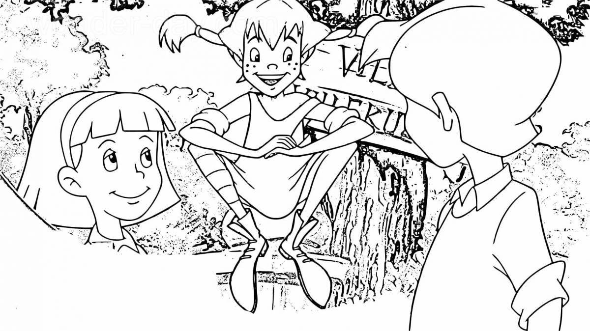 Coloring page charming pippi