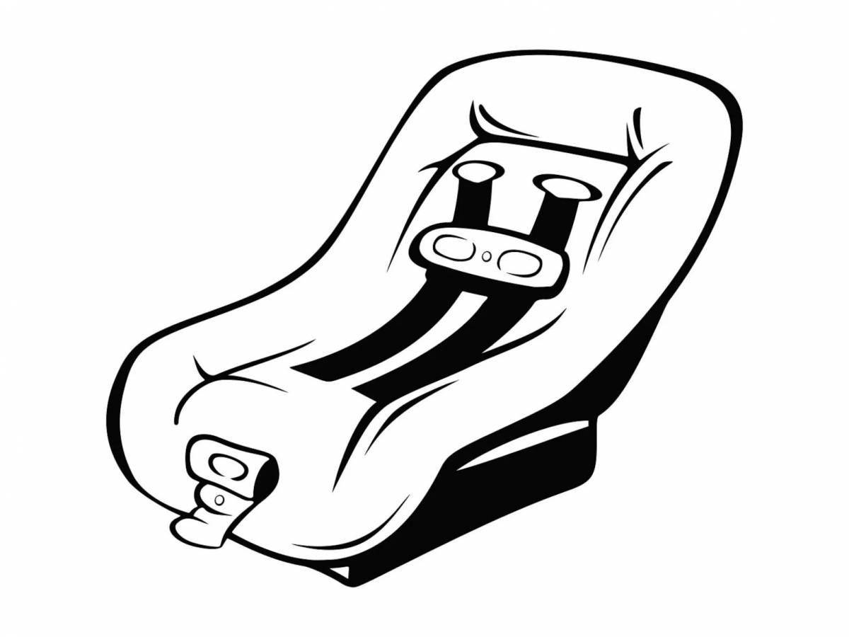 Coloring page funny car seat