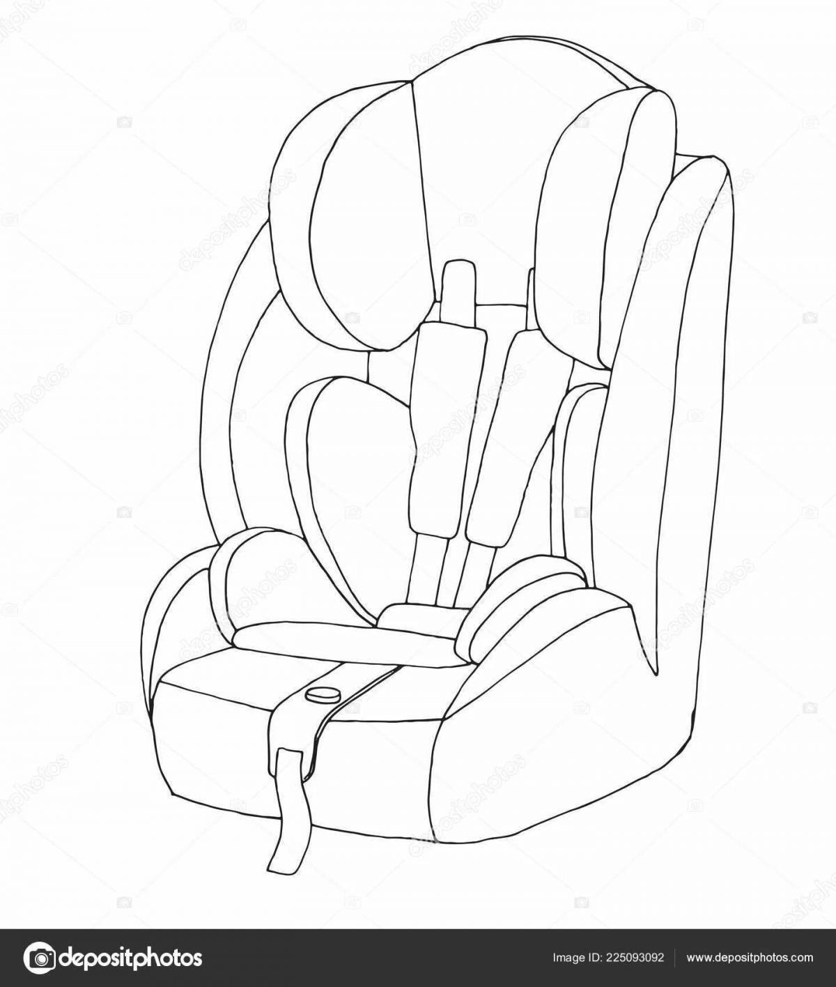 Animated car seat coloring page