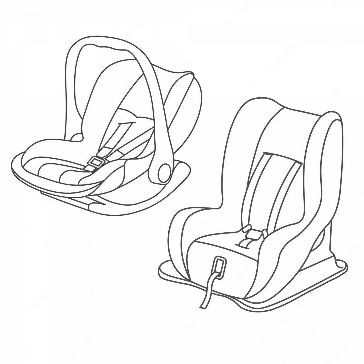 Coloring page holiday car seat