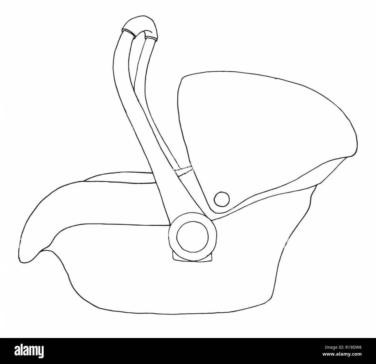 Glittering car seat coloring page