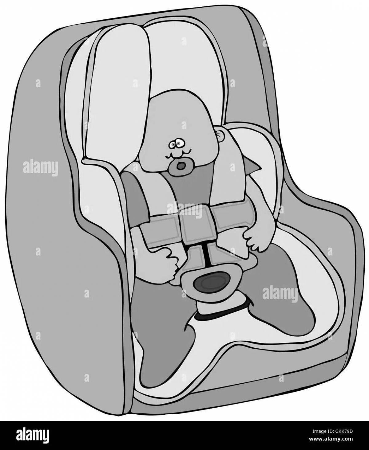 Brilliant car seat coloring page