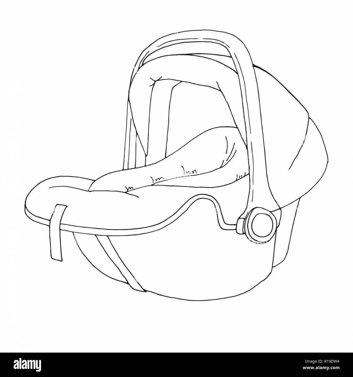 Coloring page dazzling car seat