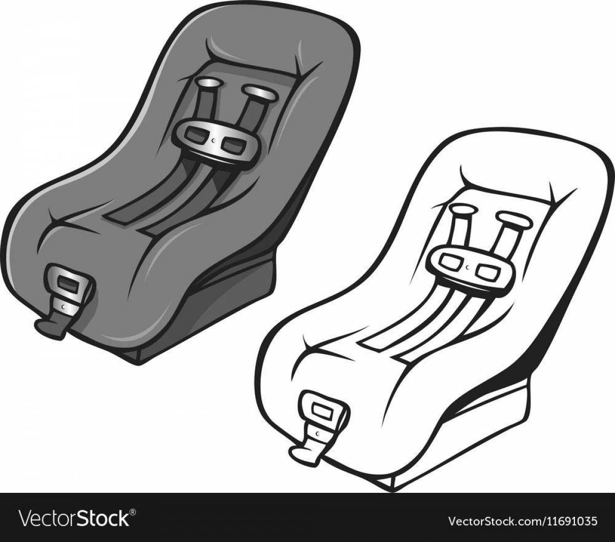 Car seat coloring page