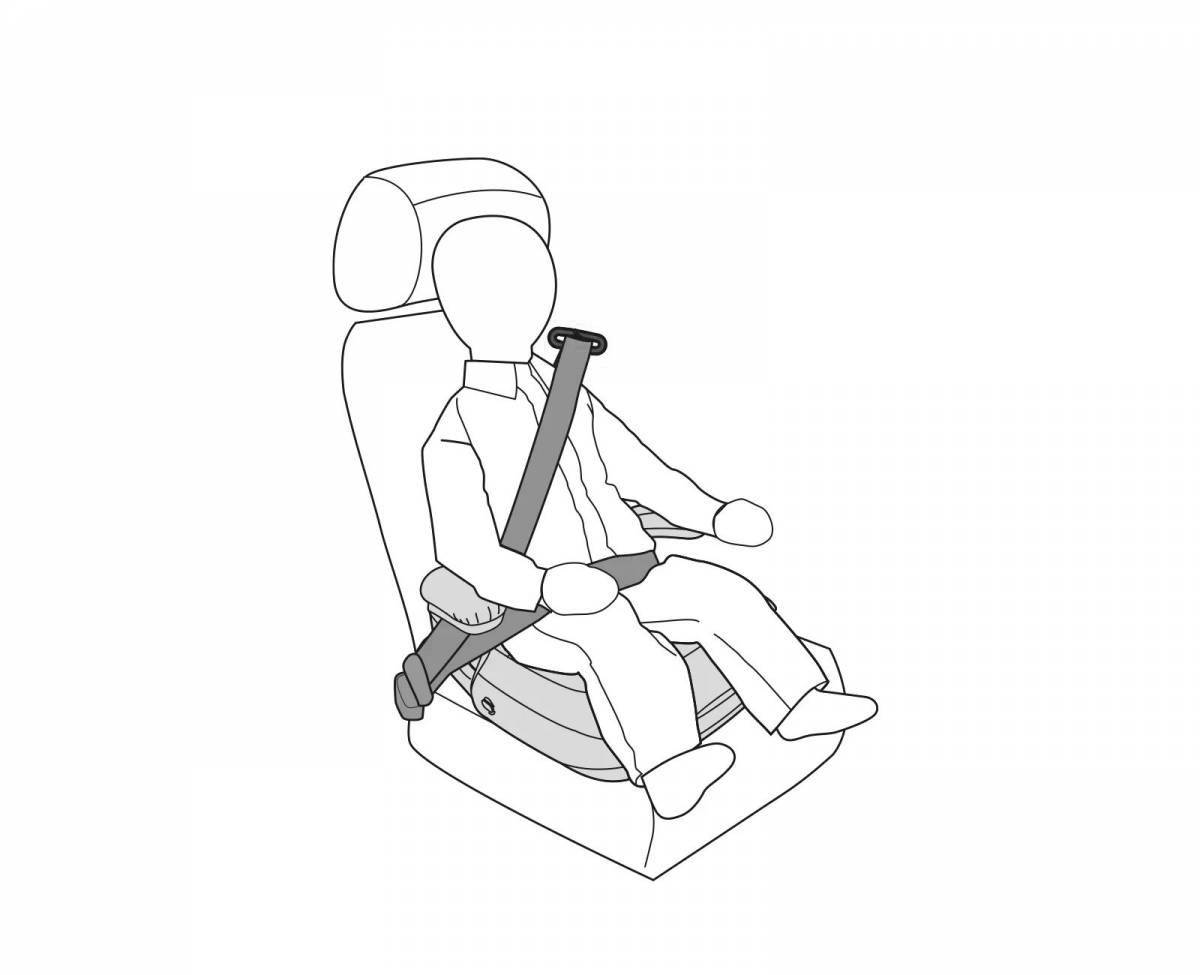 Bold car seat coloring page