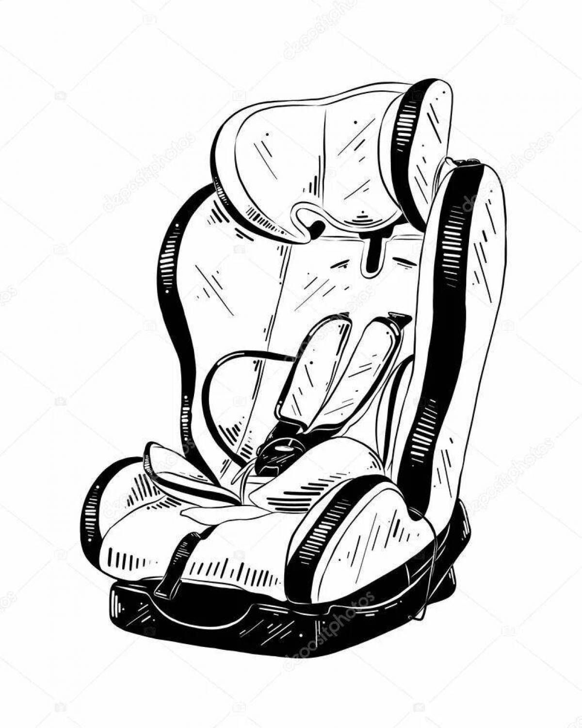 Shimmering car seat coloring page