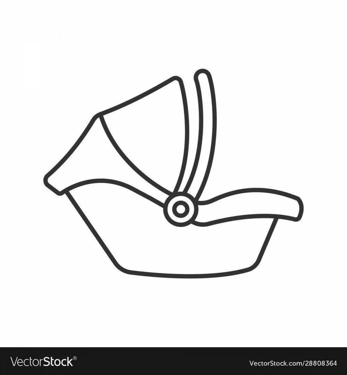 Gorgeous car seat coloring page