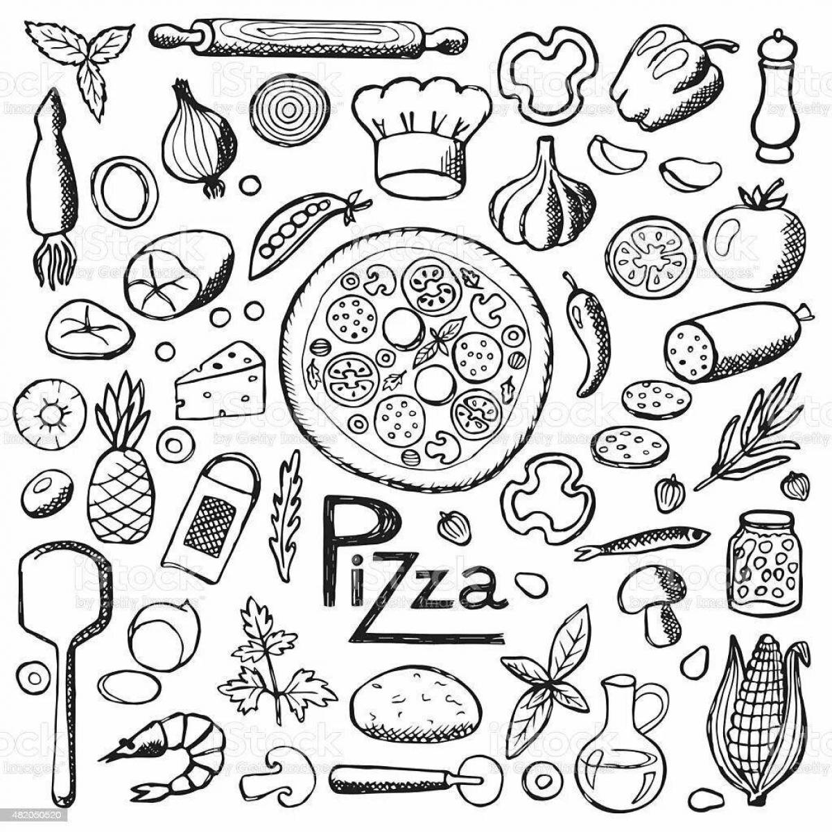 Gourmet ingredients coloring book