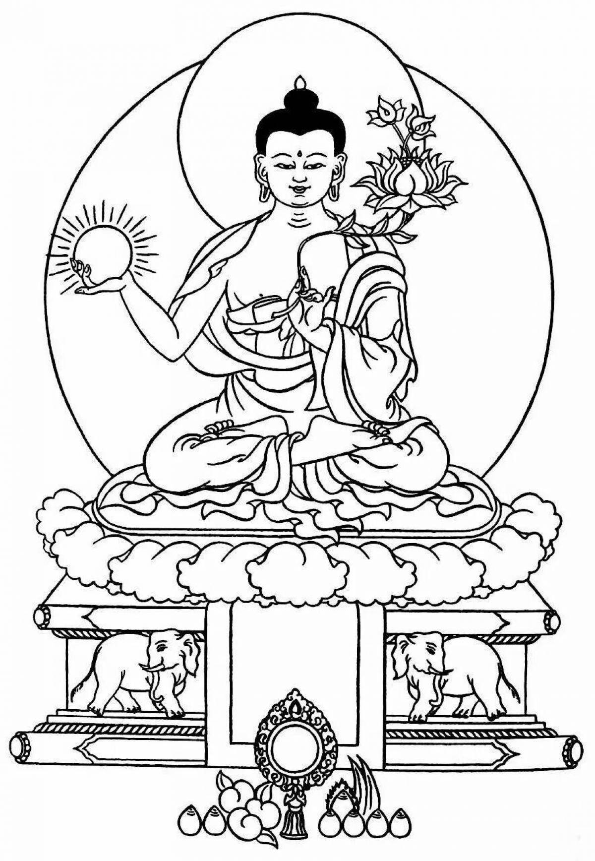 Coloring book bright buddhism