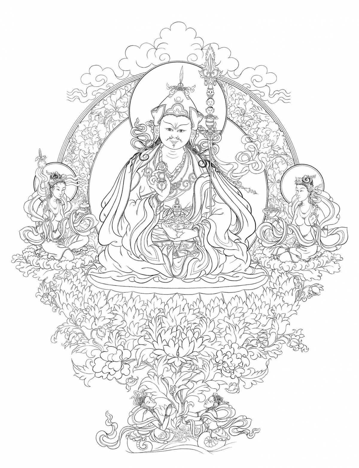 Coloring page serene buddhism