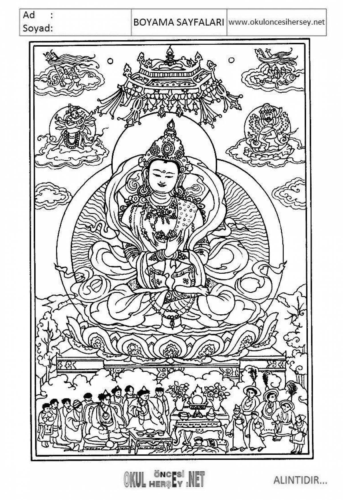 Coloring book great Buddhism