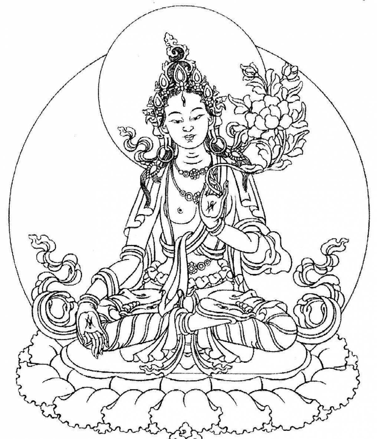 Amazing buddhism coloring page