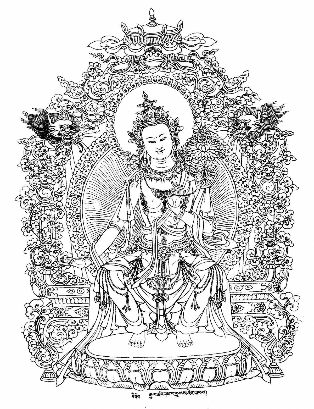 Inspirational Buddhism coloring page