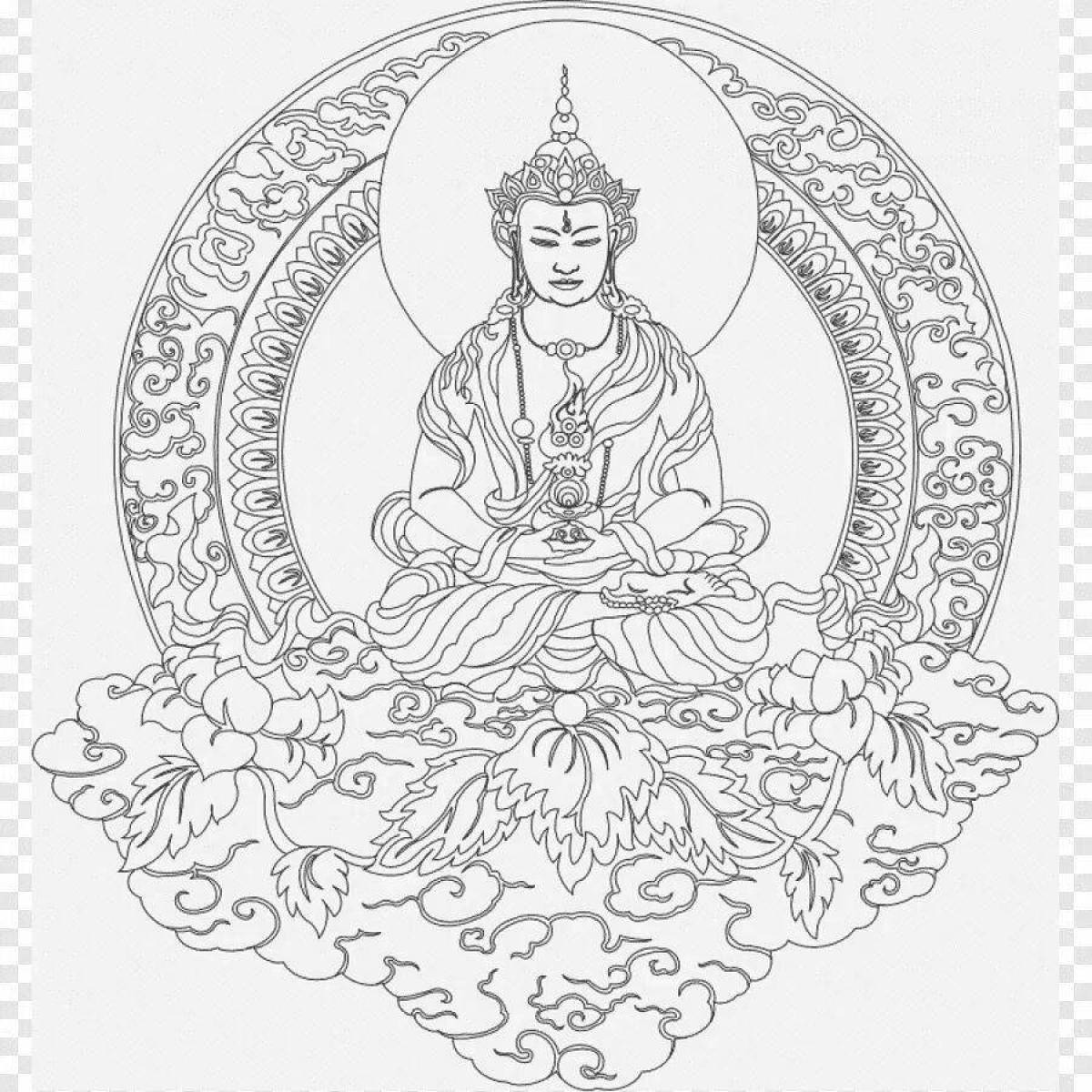 Раскраска грандиозный буддизм