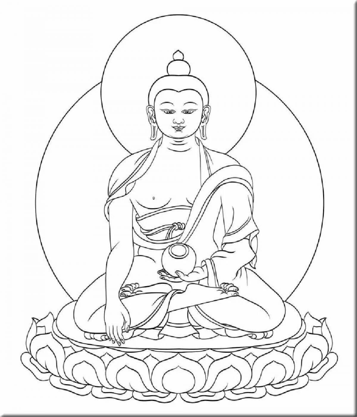 Блестящая страница раскраски буддизма