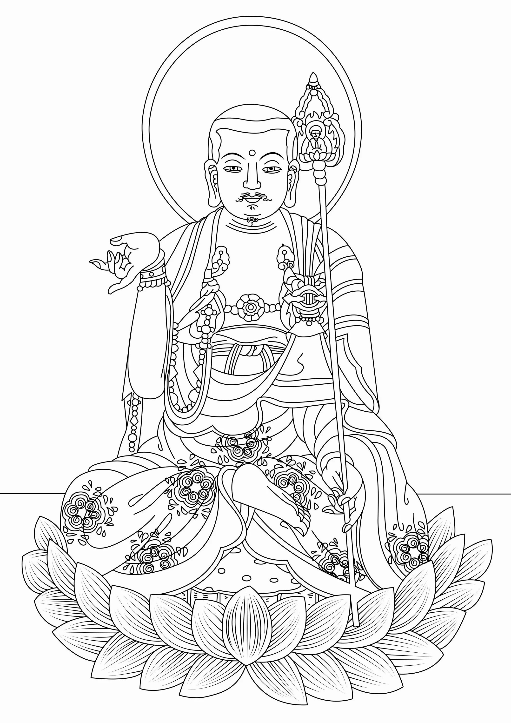 Coloring book alluring buddhism