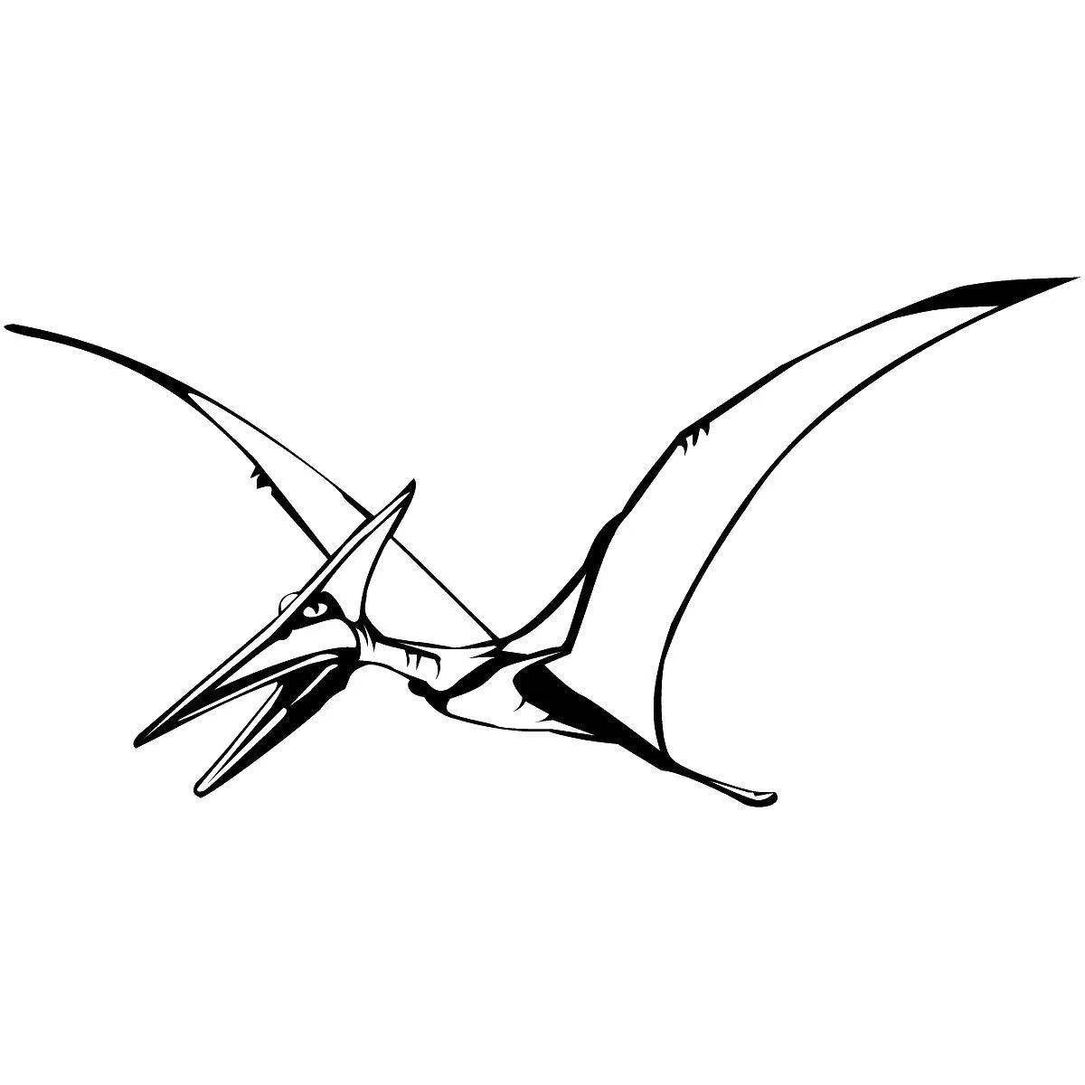 Colorful pteranodon coloring page