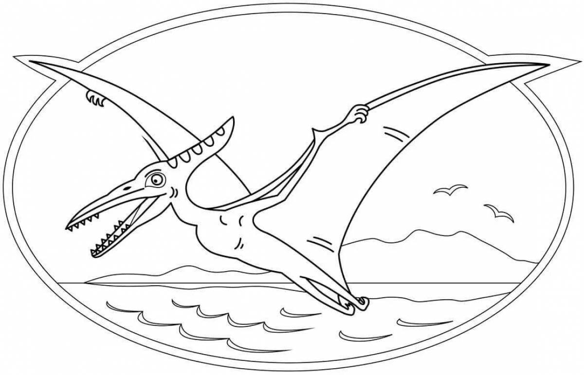 Coloring page funny pteranodon