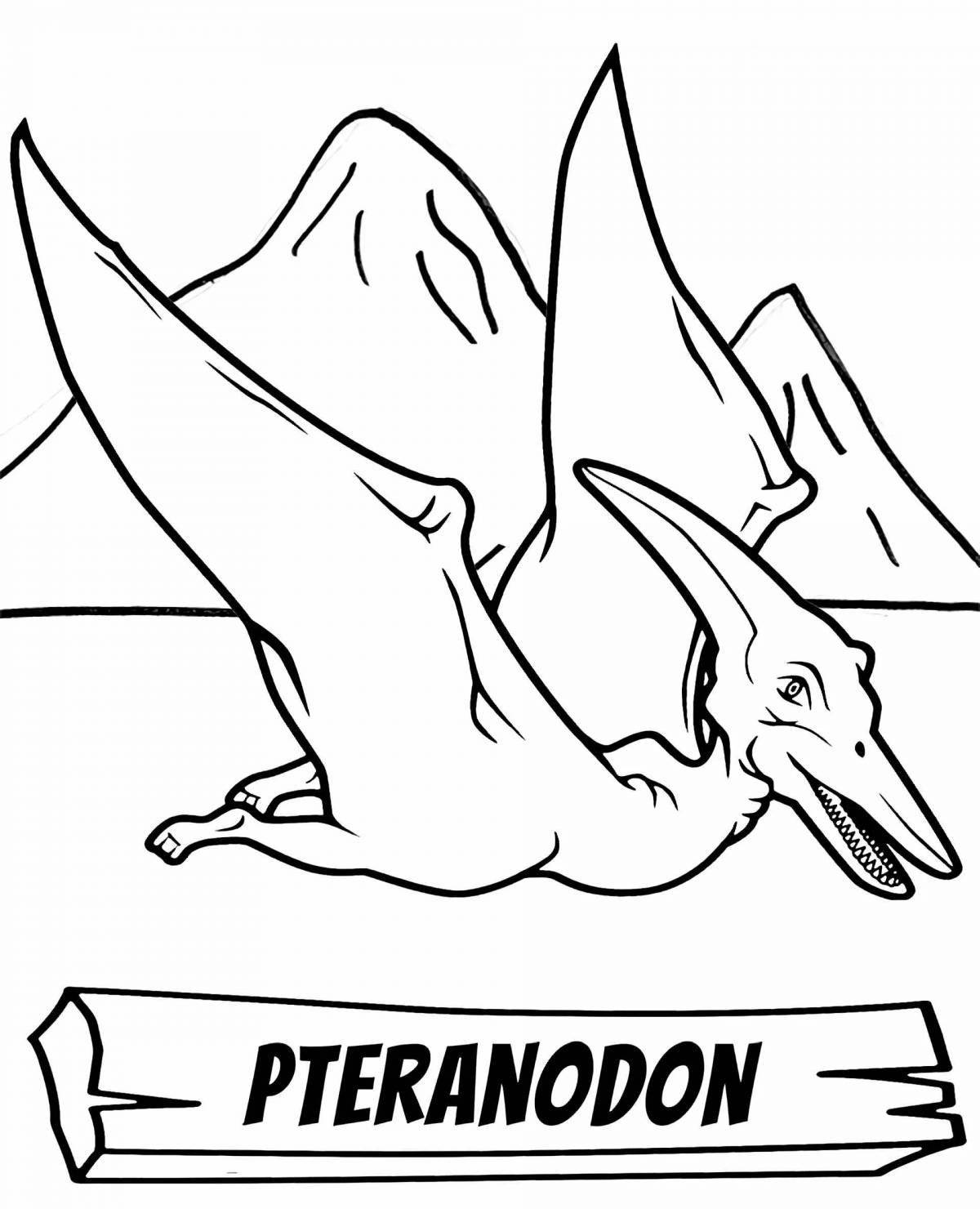 Adorable pteranodon coloring book