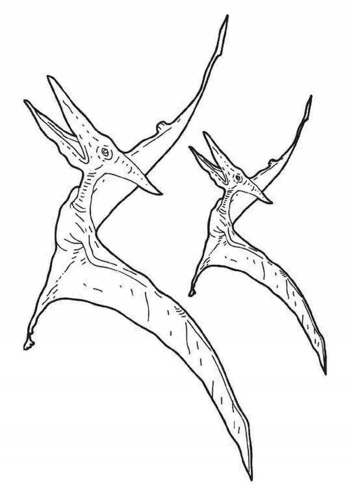 Coloring page magical pteranodon