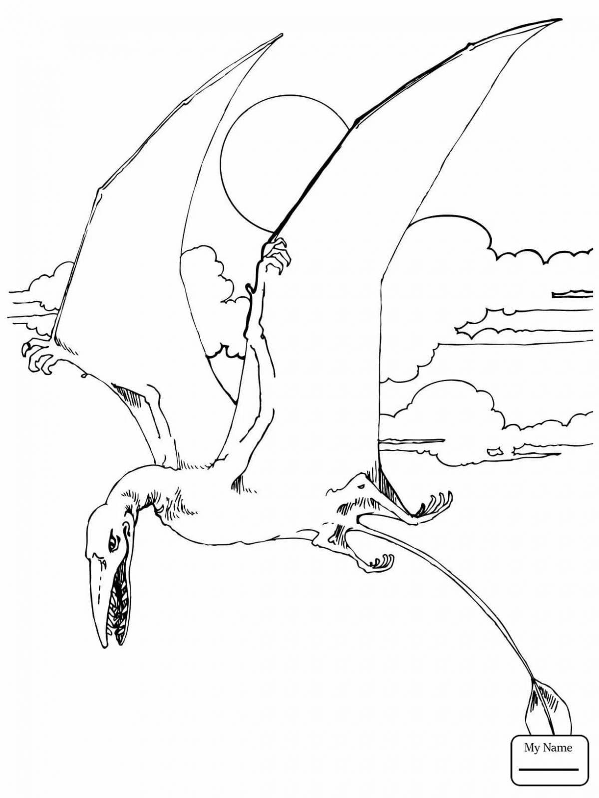 Amazing pteranodon coloring page