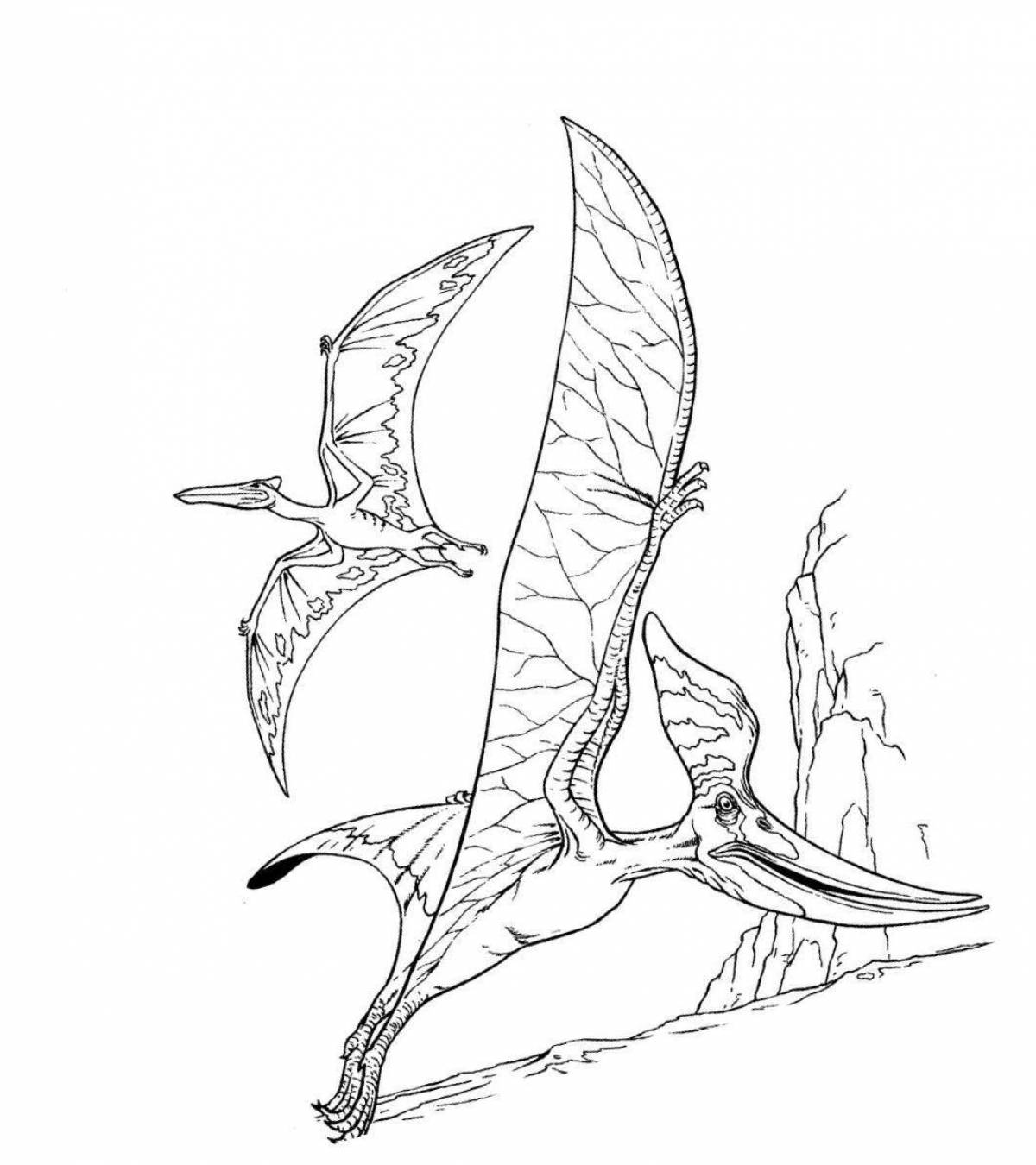 Fabulous pteranodon coloring page