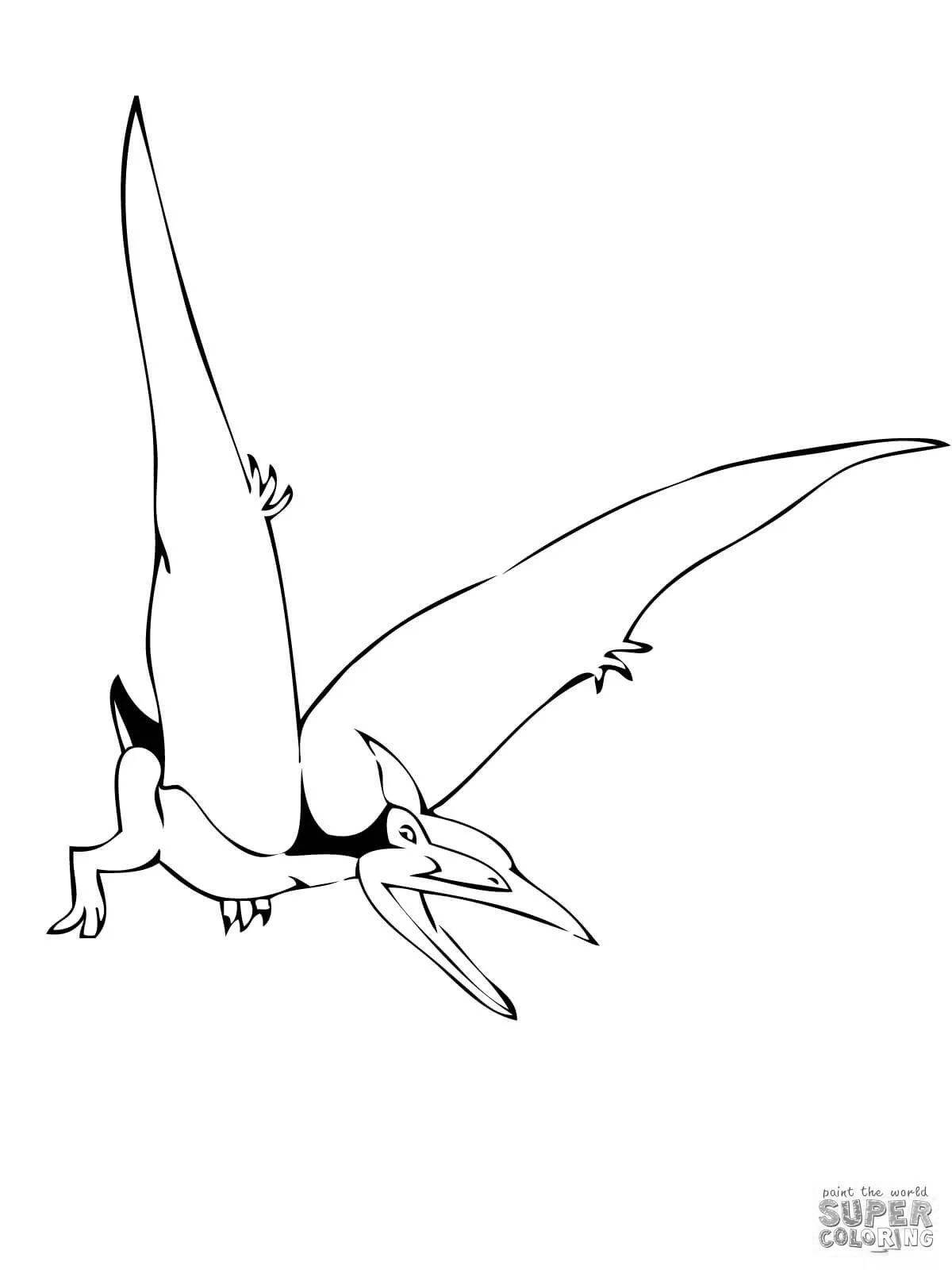Coloring page striking pteranodon