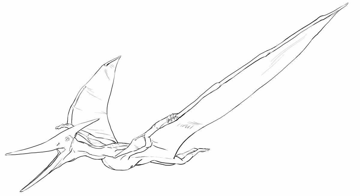 Coloring page brave pteranodon