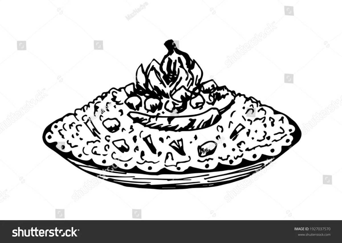 Раскраска Раскраска яркий плов