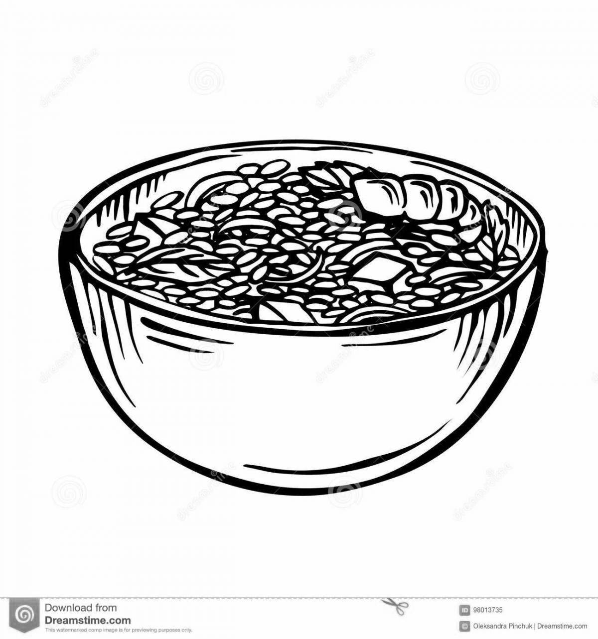 Playful pilaf coloring page