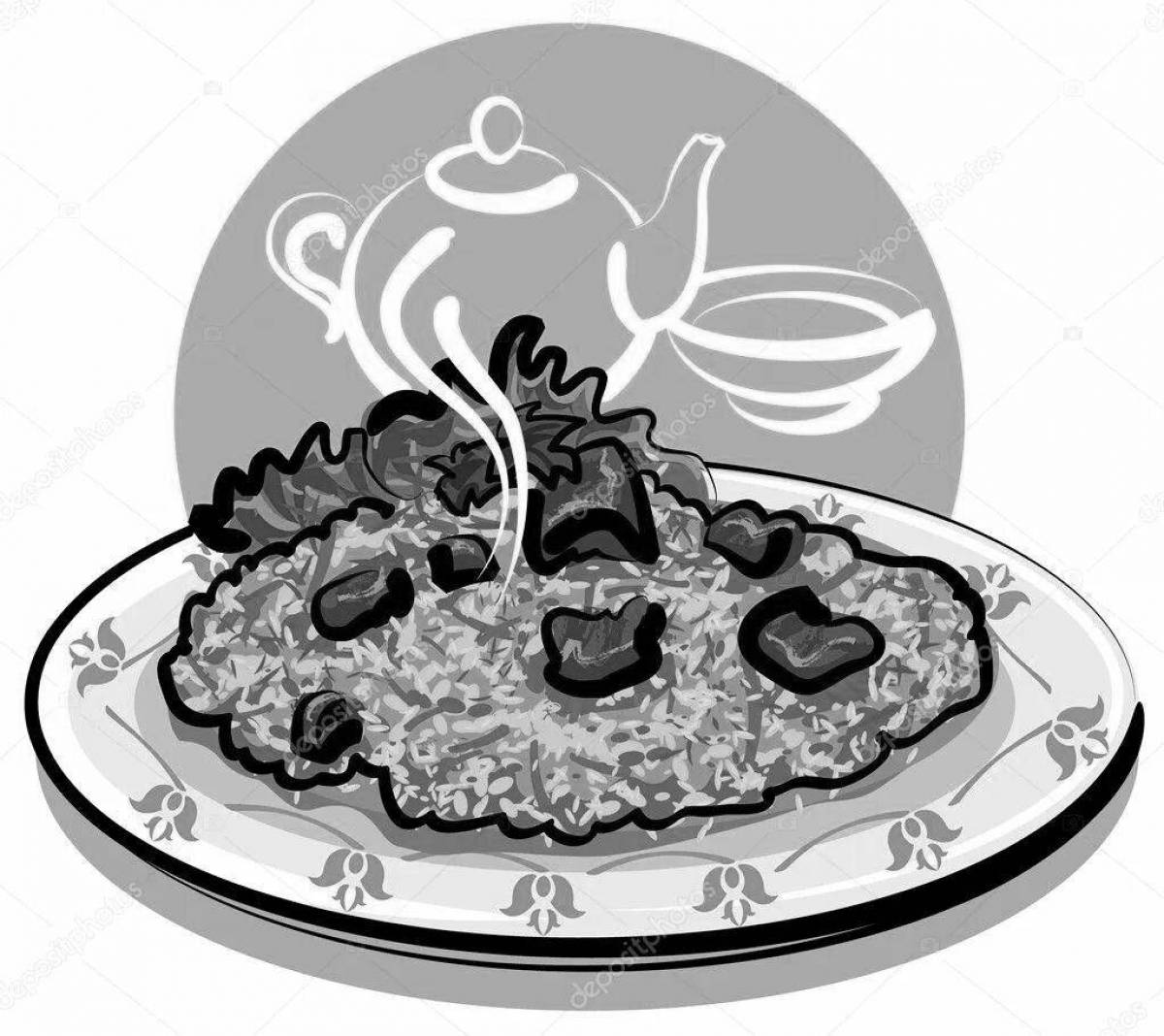 Раскраска Раскраска очаровательный плов