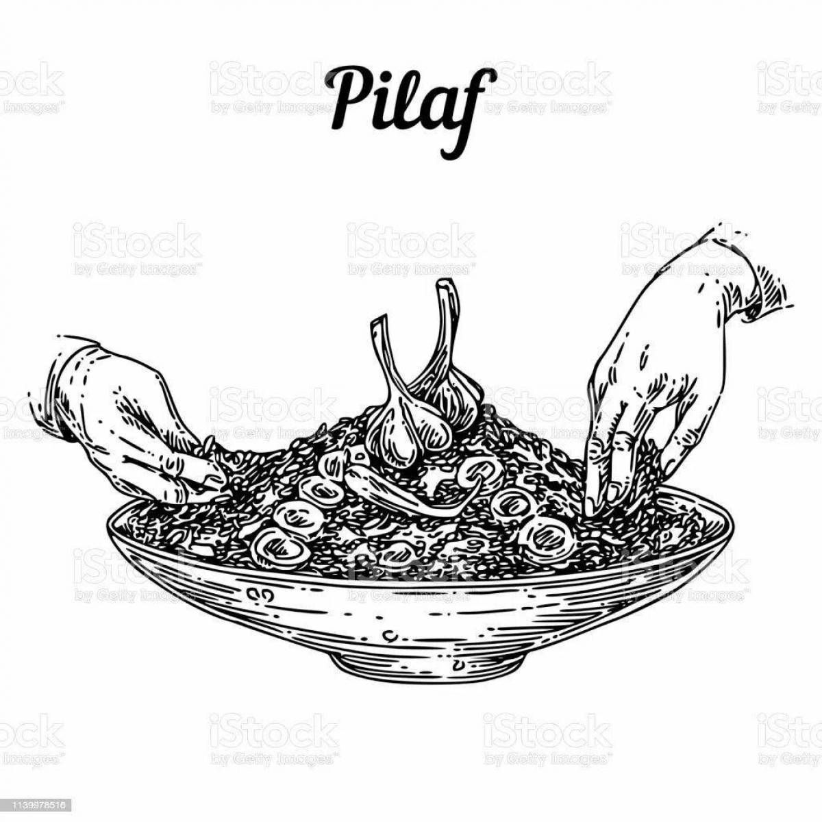 Coloring page stylish pilaf