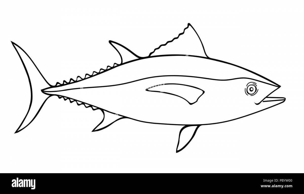 Bright tuna coloring page