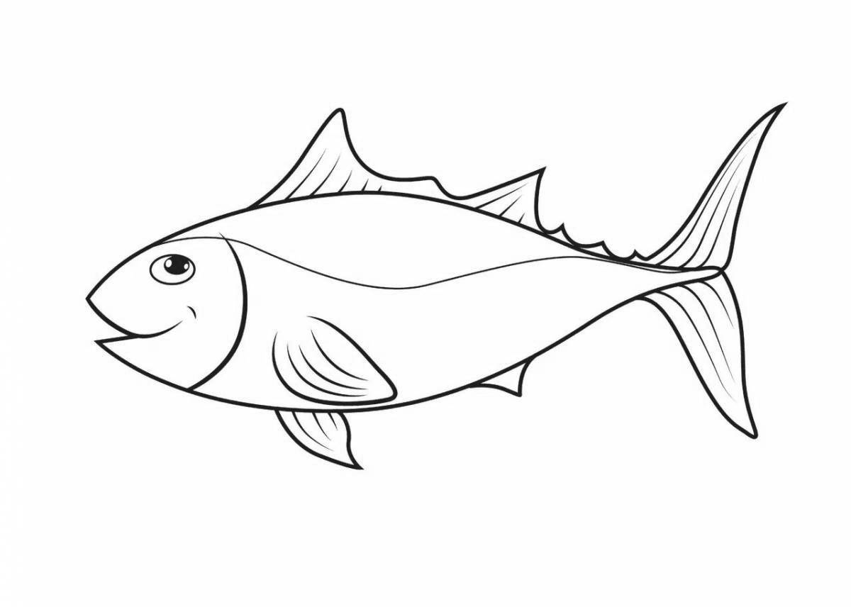 Playful tuna coloring page