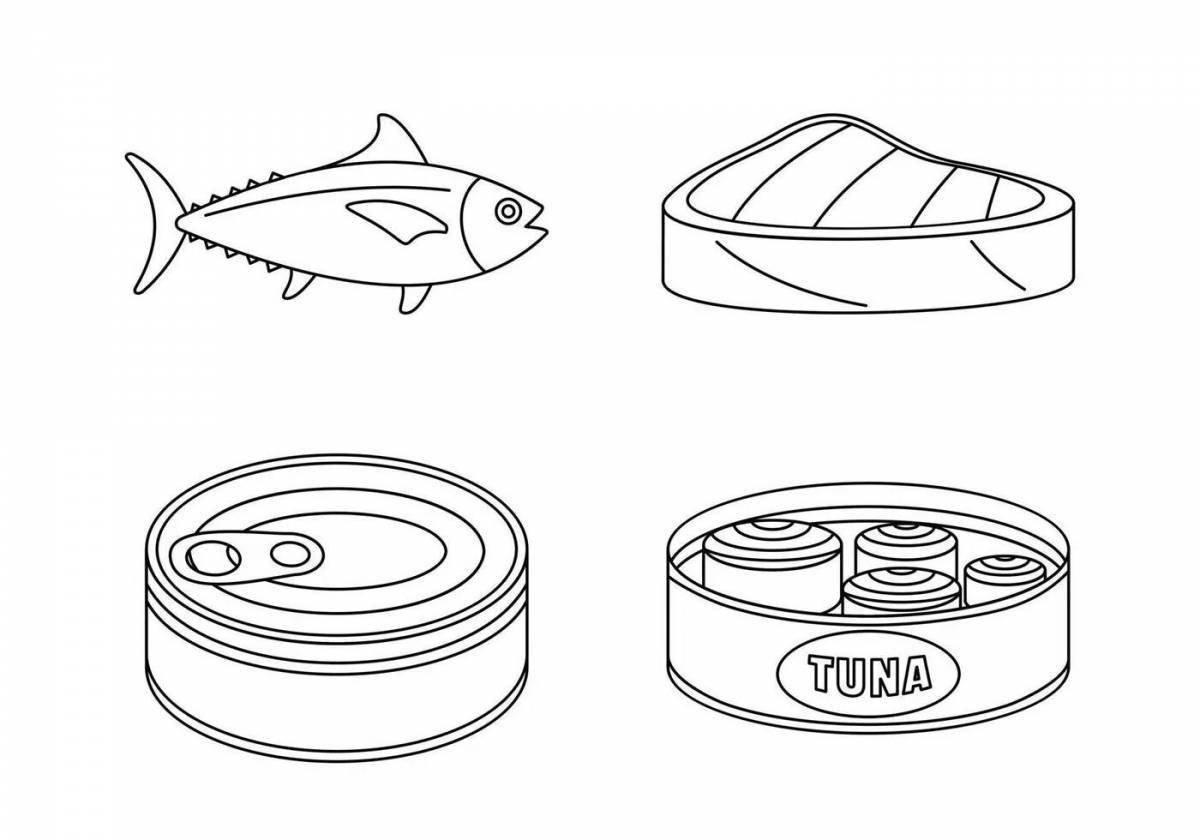 Beautiful tuna coloring page