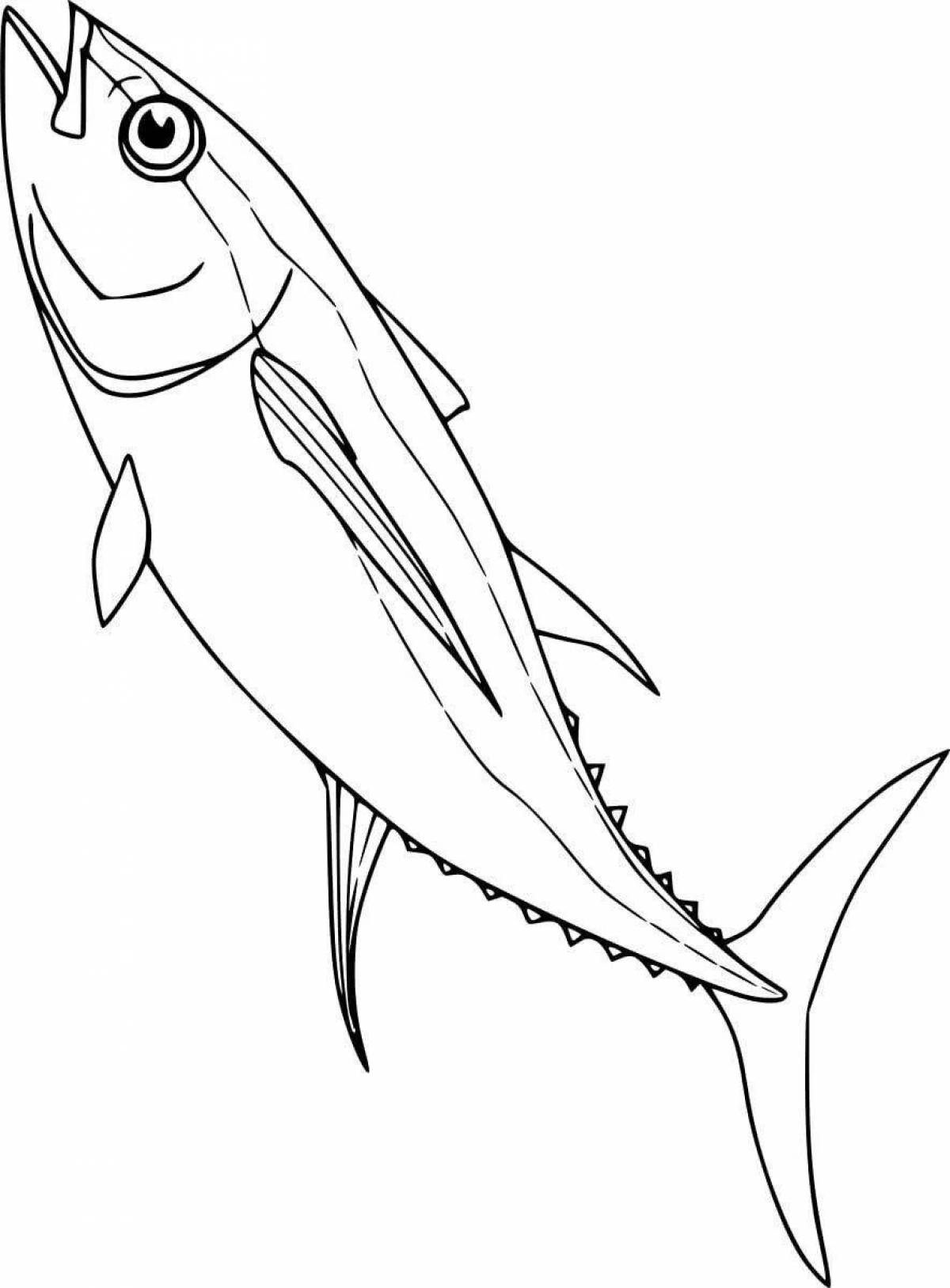 Coloring page of balanced tuna