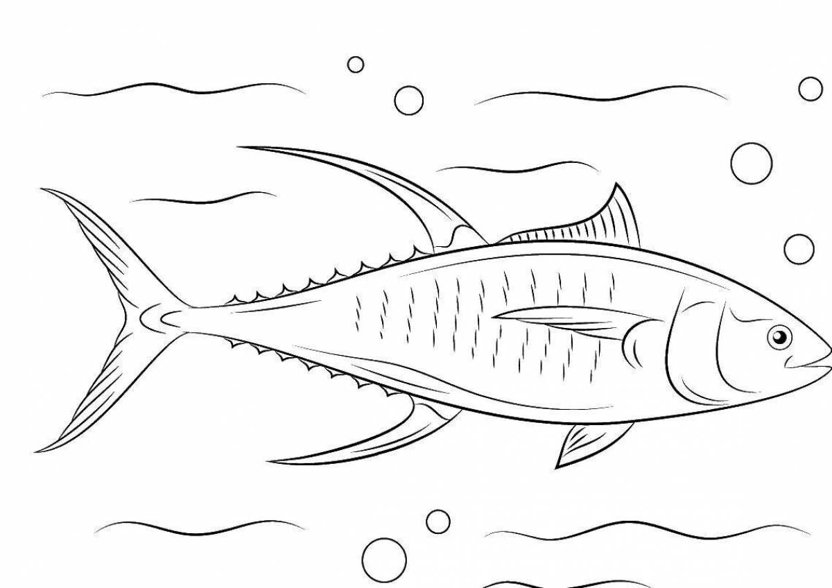 Cool tuna coloring page