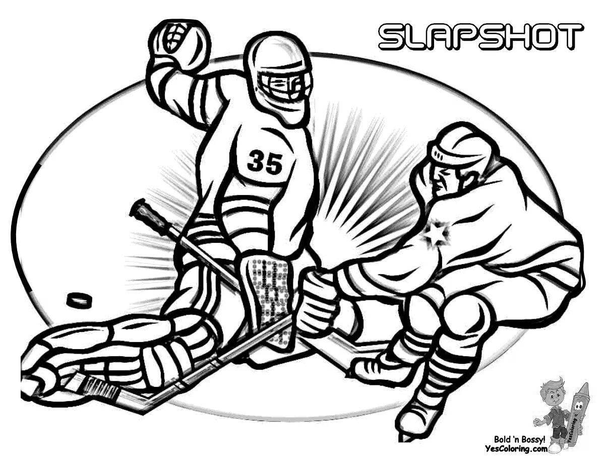 Bold hockey coloring page